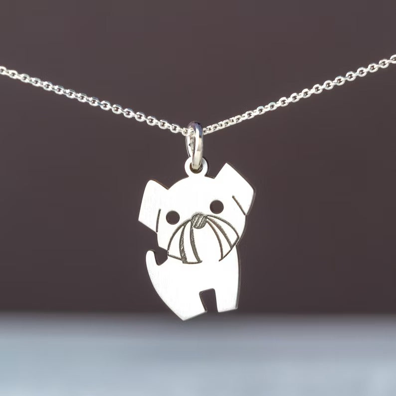 Shih Tzu Necklace / Sterling silver