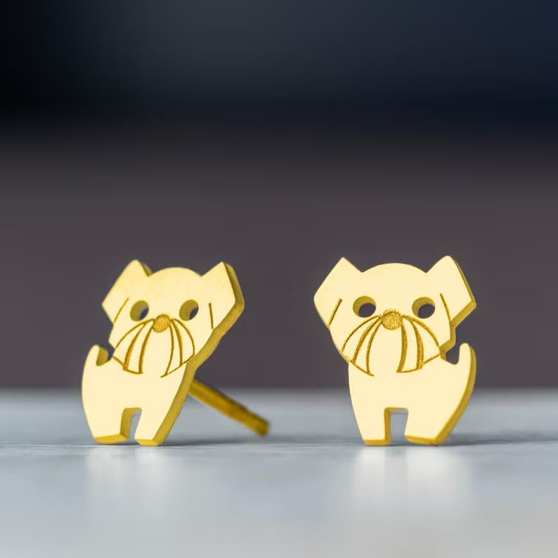 Shih Tzu Earrings / Sterling silver