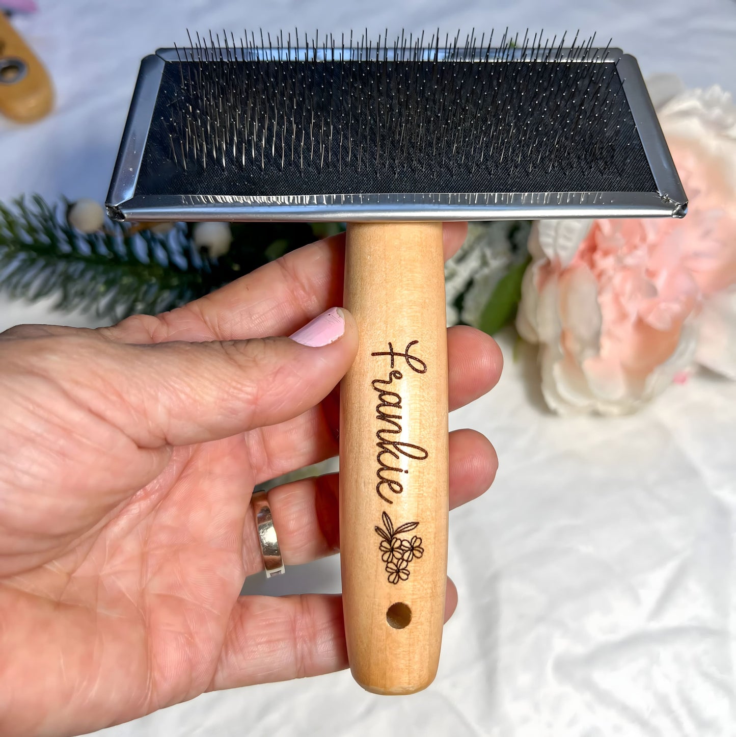 Personalised Dog Brush Set – Custom Pet Grooming Kit with Slicker Brush & Flea Comb