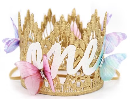 Dog Butterfly Birthday Crown