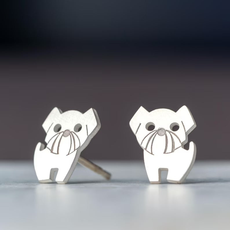 Shih Tzu Earrings / Sterling silver