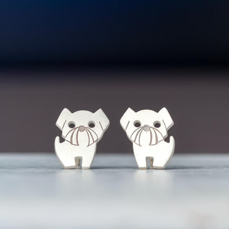 Shih Tzu Earrings / Sterling silver