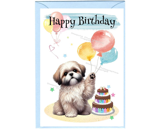 Shih Tzu Dog "Happy Birthday" Card