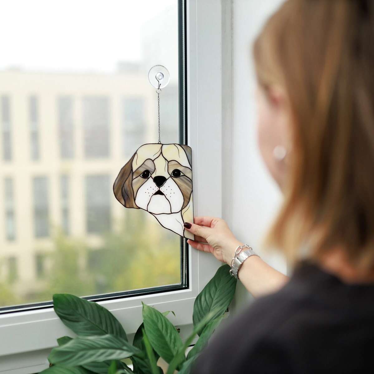 Personalized Shih Tzu Suncatcher