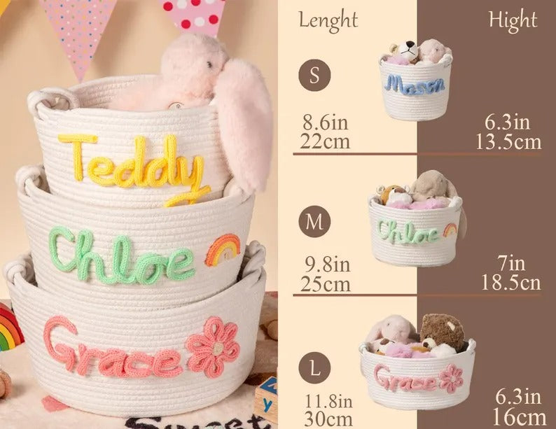 Personalized Pet Toy Basket, Custom kinted Dog Storage Bin