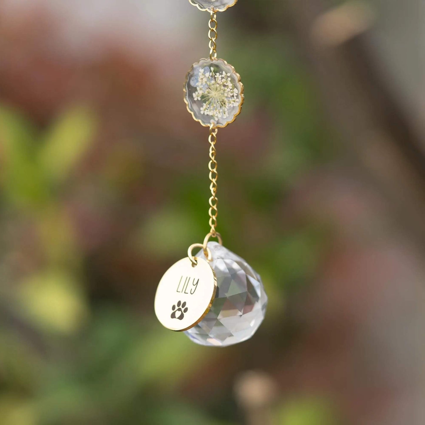 Personalized Pet Memorial Rainbow Bridge Suncatcher Wind Chime – Custom Dog Sympathy Gift with Name