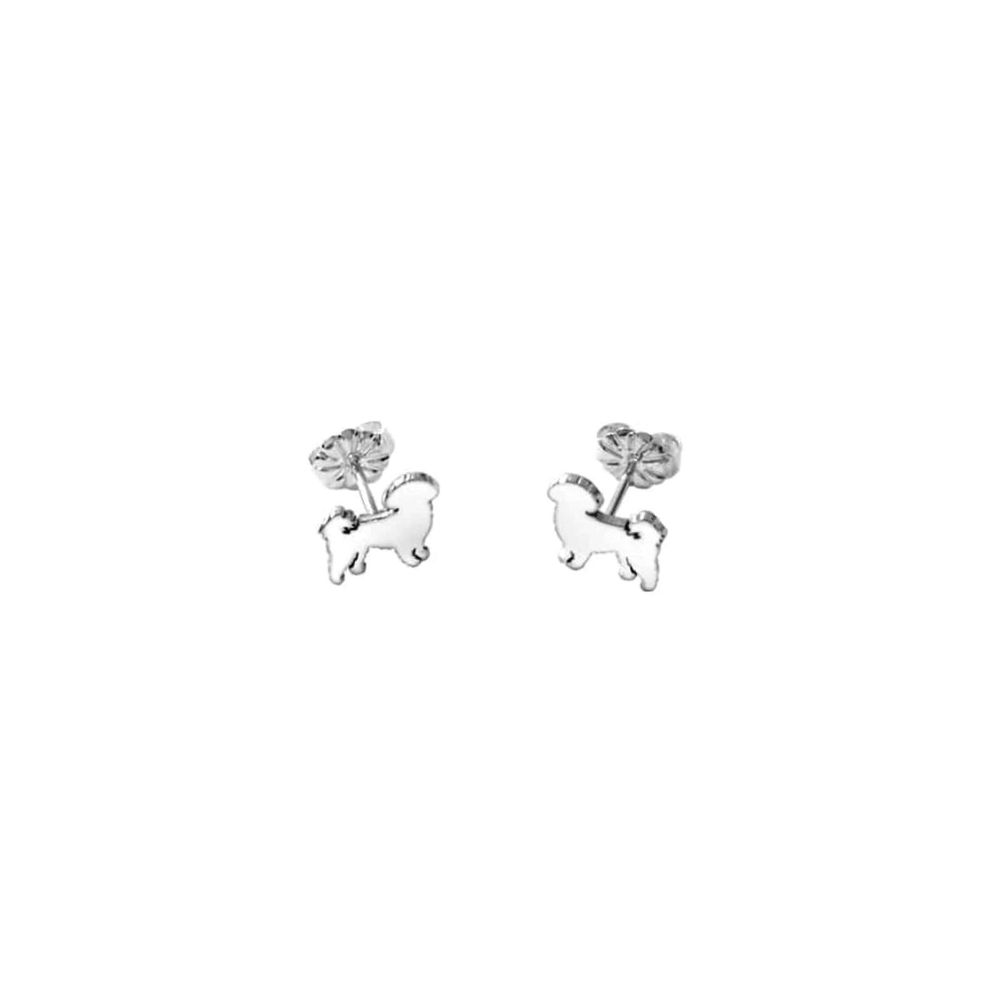 Shih Tzu Stud Earrings in 14K Gold Plated Sterling Silver – Dainty Dog Jewelry Gift