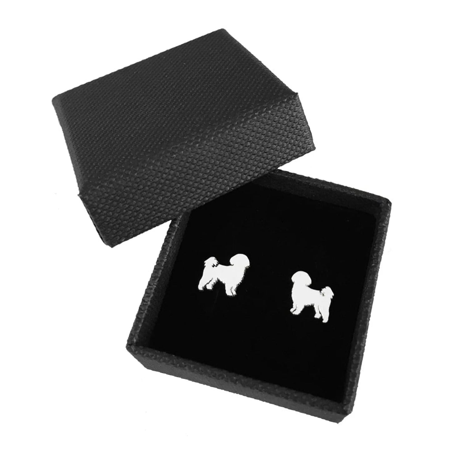 Shih Tzu Stud Earrings in 14K Gold Plated Sterling Silver – Dainty Dog Jewelry Gift