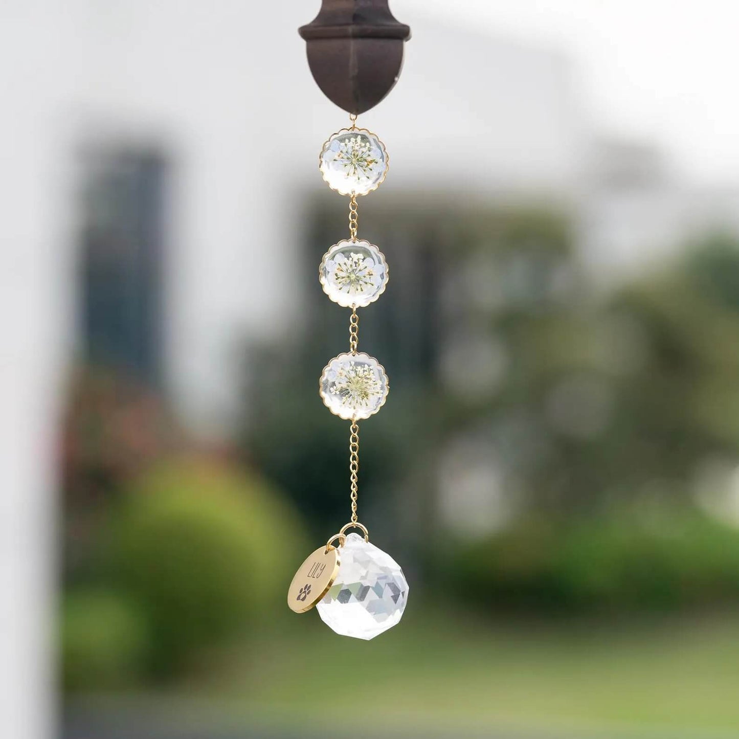 Personalized Pet Memorial Rainbow Bridge Suncatcher Wind Chime – Custom Dog Sympathy Gift with Name