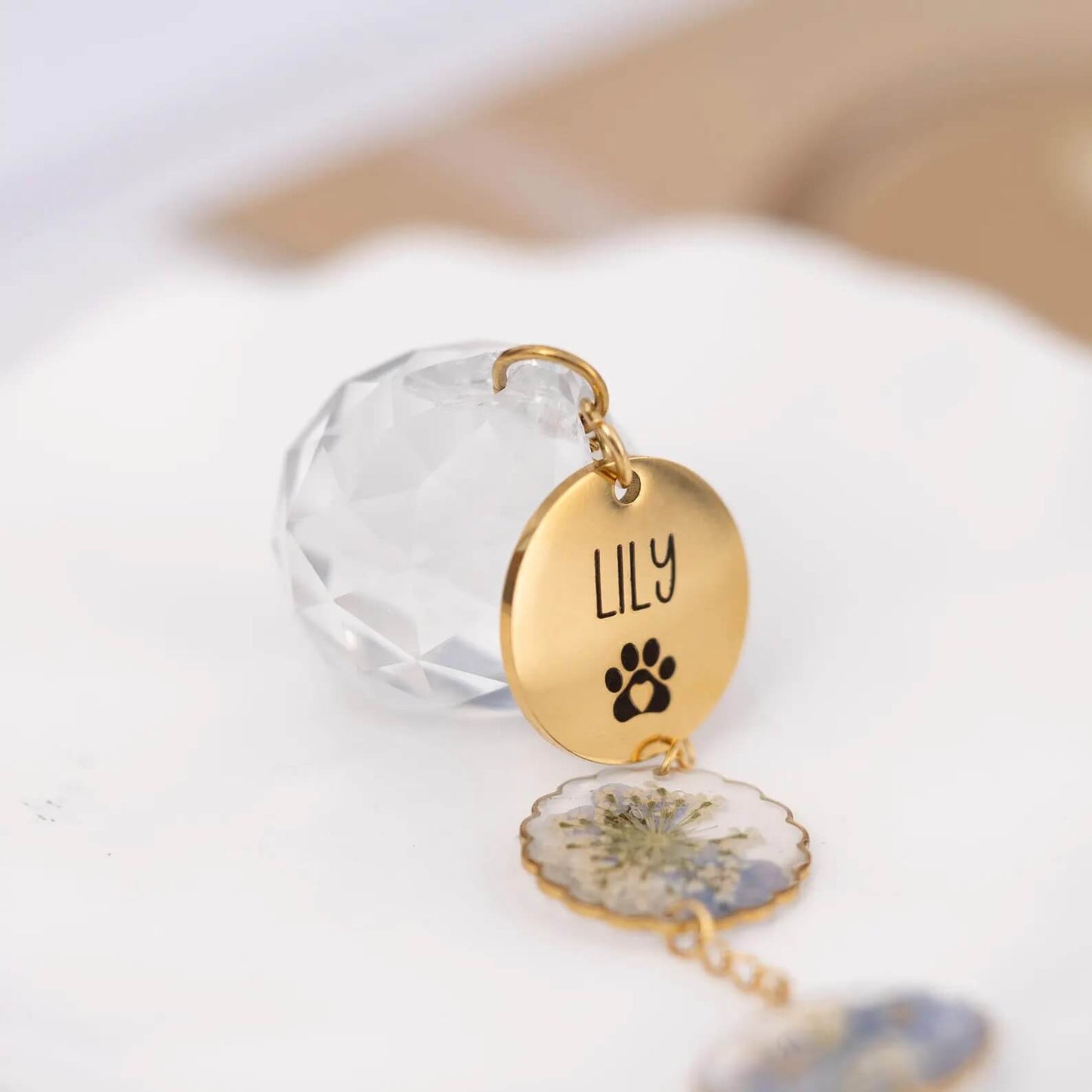 Personalized Pet Memorial Rainbow Bridge Suncatcher Wind Chime – Custom Dog Sympathy Gift with Name